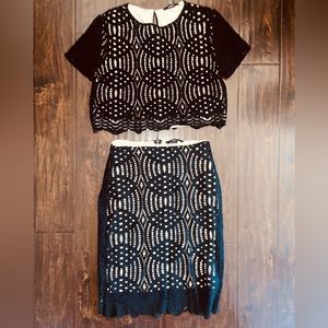 2 Piece Formal Lace Skirt and Top